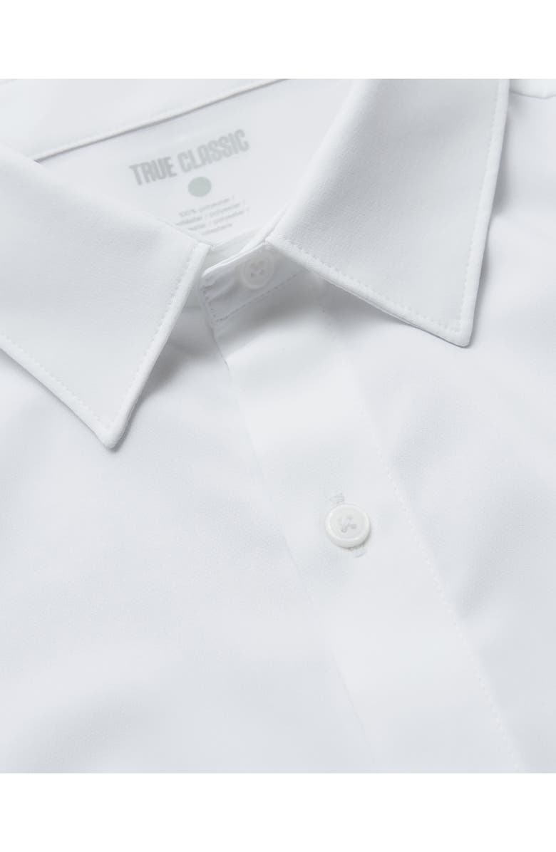 True Classic Slim Fit 4-Way Performance Stretch Short Sleeve Button-Up Shirt, Alternate, color, White