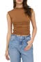 Side Ruched Cap Sleeve Top