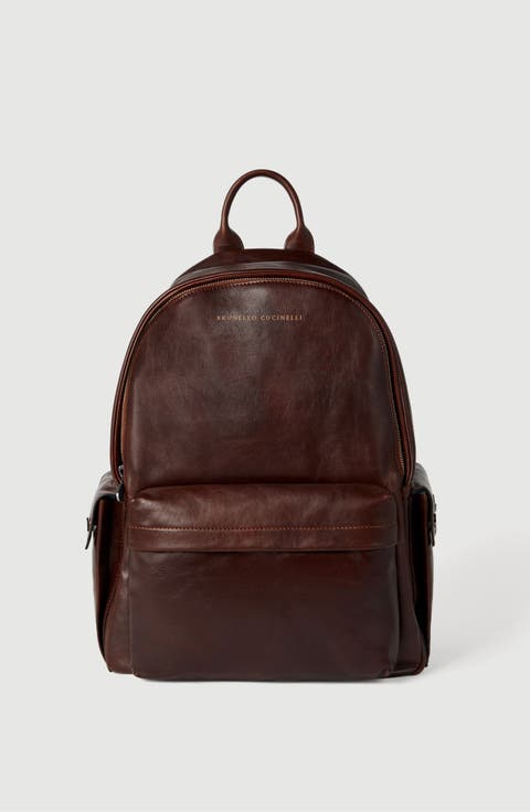 Calfskin travel backpack