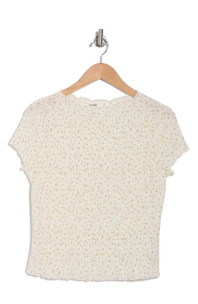 Elodie Lettuce Edge Top, Alternate, color, Ivory Pink Floral