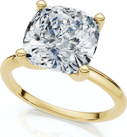 Bliss Diamond Certified 3Ct Cushion Diamond Solitaire Engagement Ring 14k Gold or Pt Lab Grown