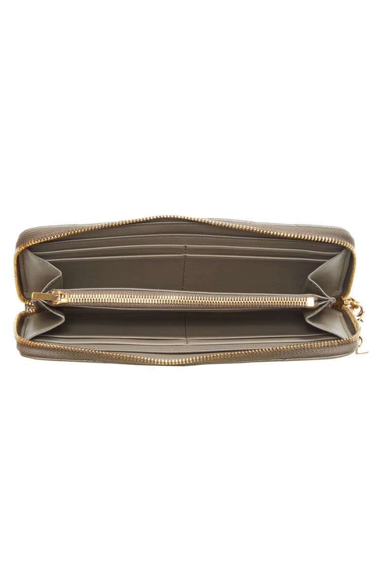 Saint Laurent Cassandre Bijou Zip Wallet, Alternate, color, Light Taupe