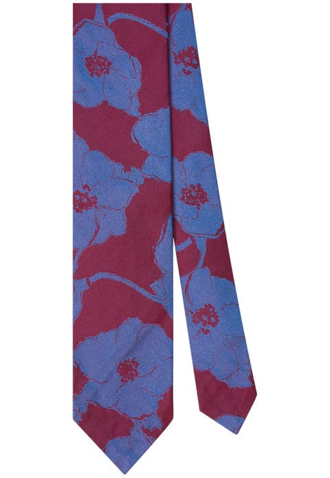Duvall Large Floral Jacquard Unlined Necktie