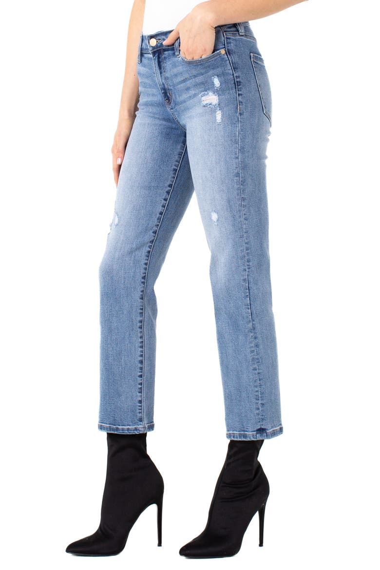 Ripped Ankle Straight Leg Jeans, Alternate, color, GORDON