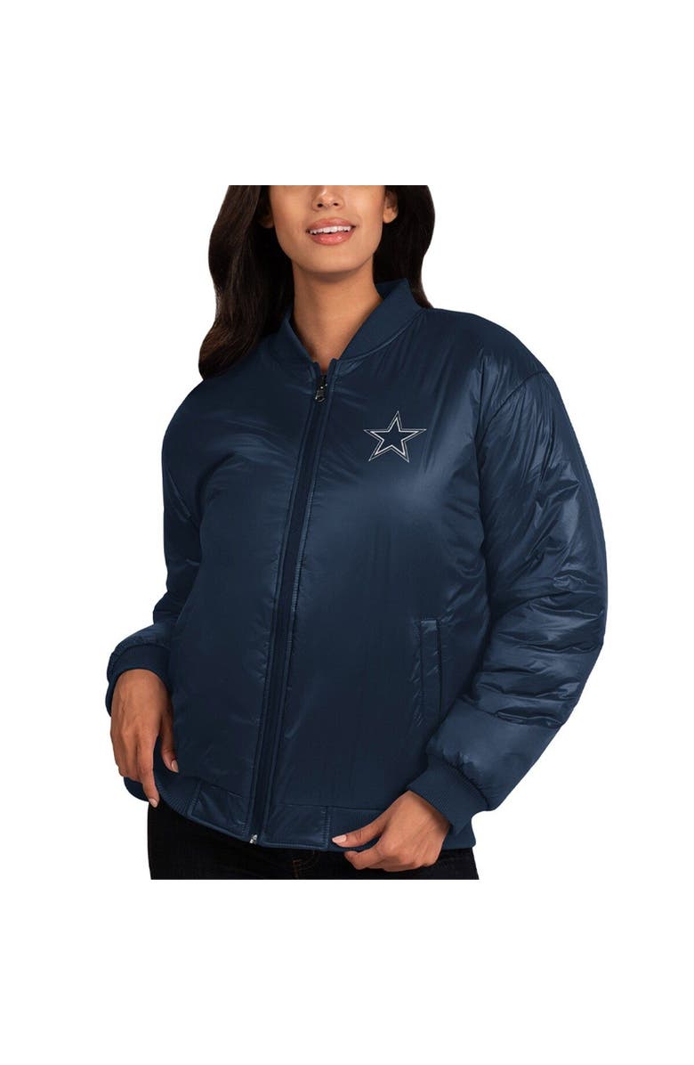 G-III 4HER BY CARL BANKS Women's G-III 4Her by Carl Banks Oatmeal/Navy Dallas Cowboys Switchback Reversible Full-Zip Jacket, Alternate, color, Oatmeal