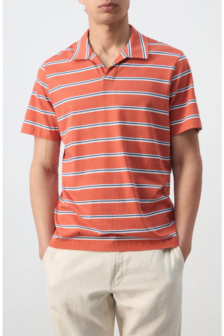 Regular Fit Stripe Cotton Polo, Main, color, SALMON