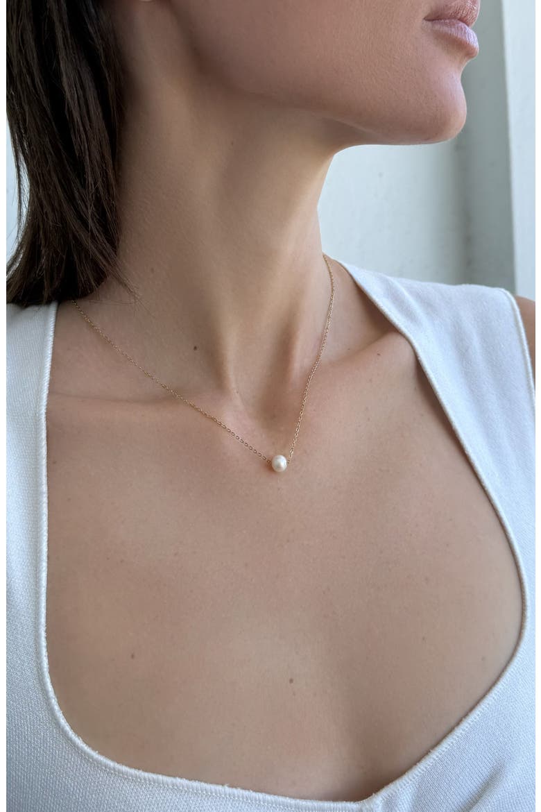 Freshwater Pearl Pendant Necklace, Alternate, color, GOLD/ WHITE