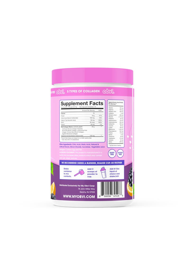 Multi-Collagen Peptide Blend - Nail, Skin & Hair Support Blackberry Lemonade, Alternate, color, None