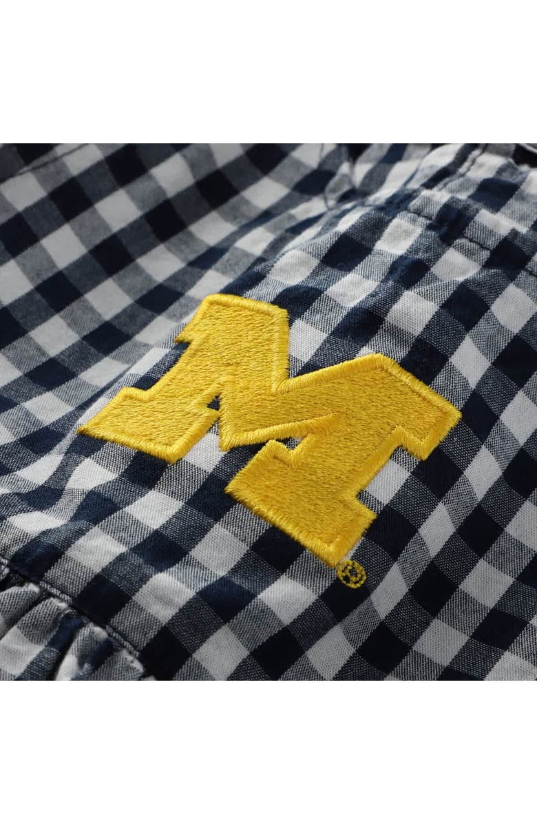 GARB Girl's Infant Garb White Michigan Wolverines Cara Gingham Ruffled Bodysuit, Alternate, color, White
