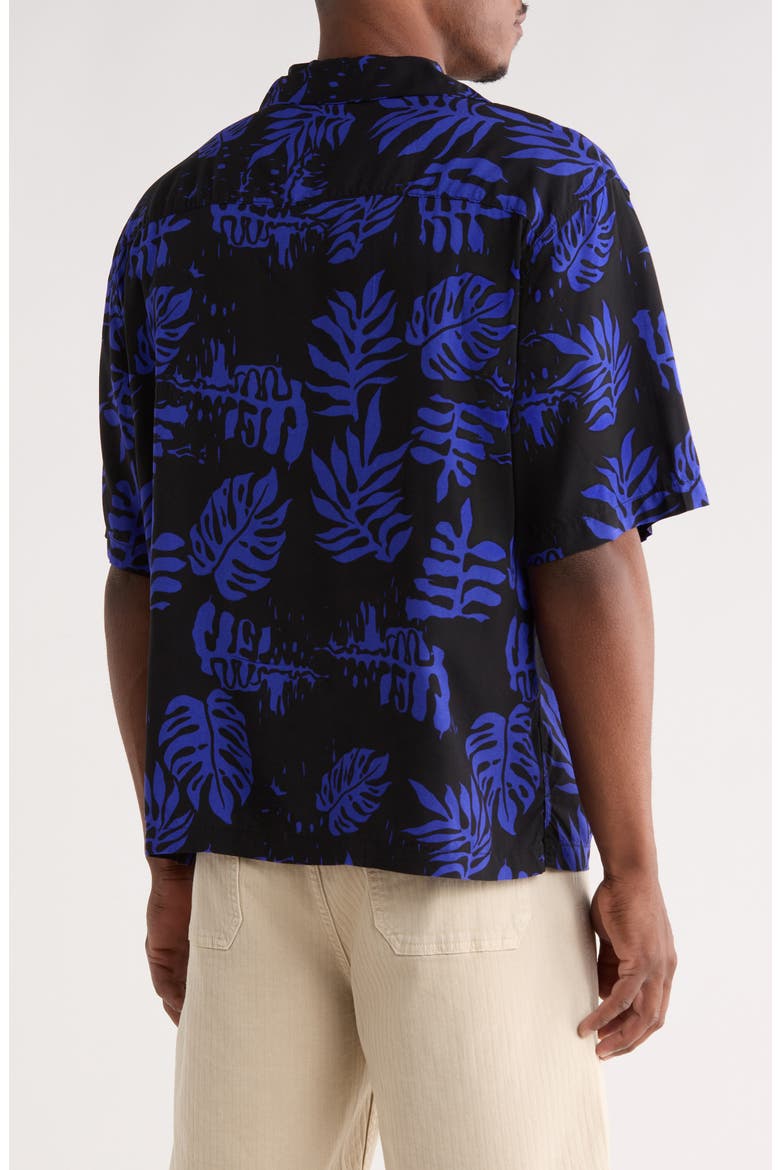 Van Doren Print Camp Shirt, Alternate, color, ROYAL COBALT