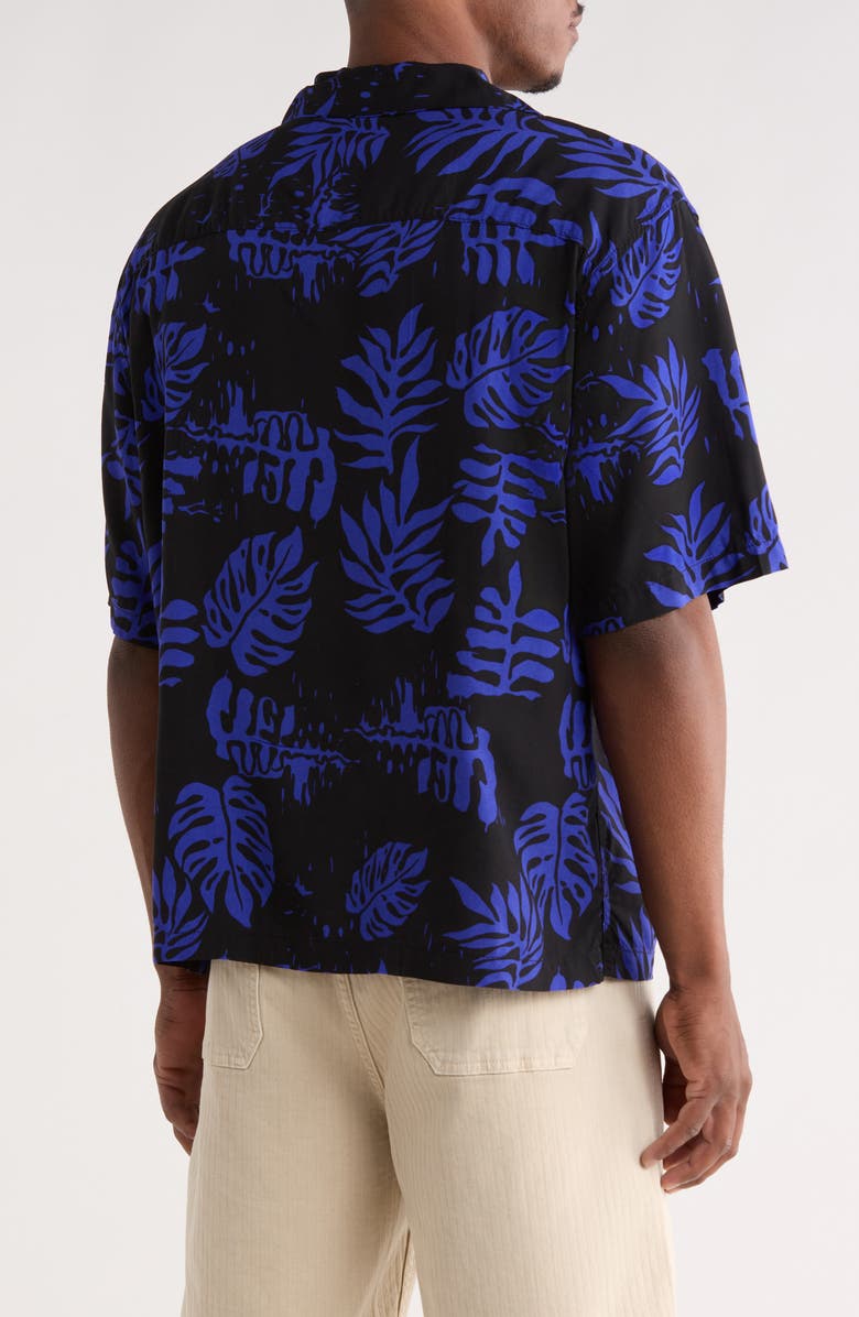 Vans Van Doren Print Camp Shirt, Alternate, color, Royal Cobalt
