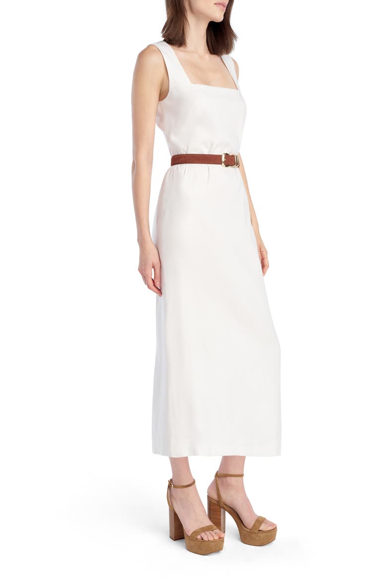 The Perfect Opportunity Linen Blend Midi Dress, Alternate, color, WHITE
