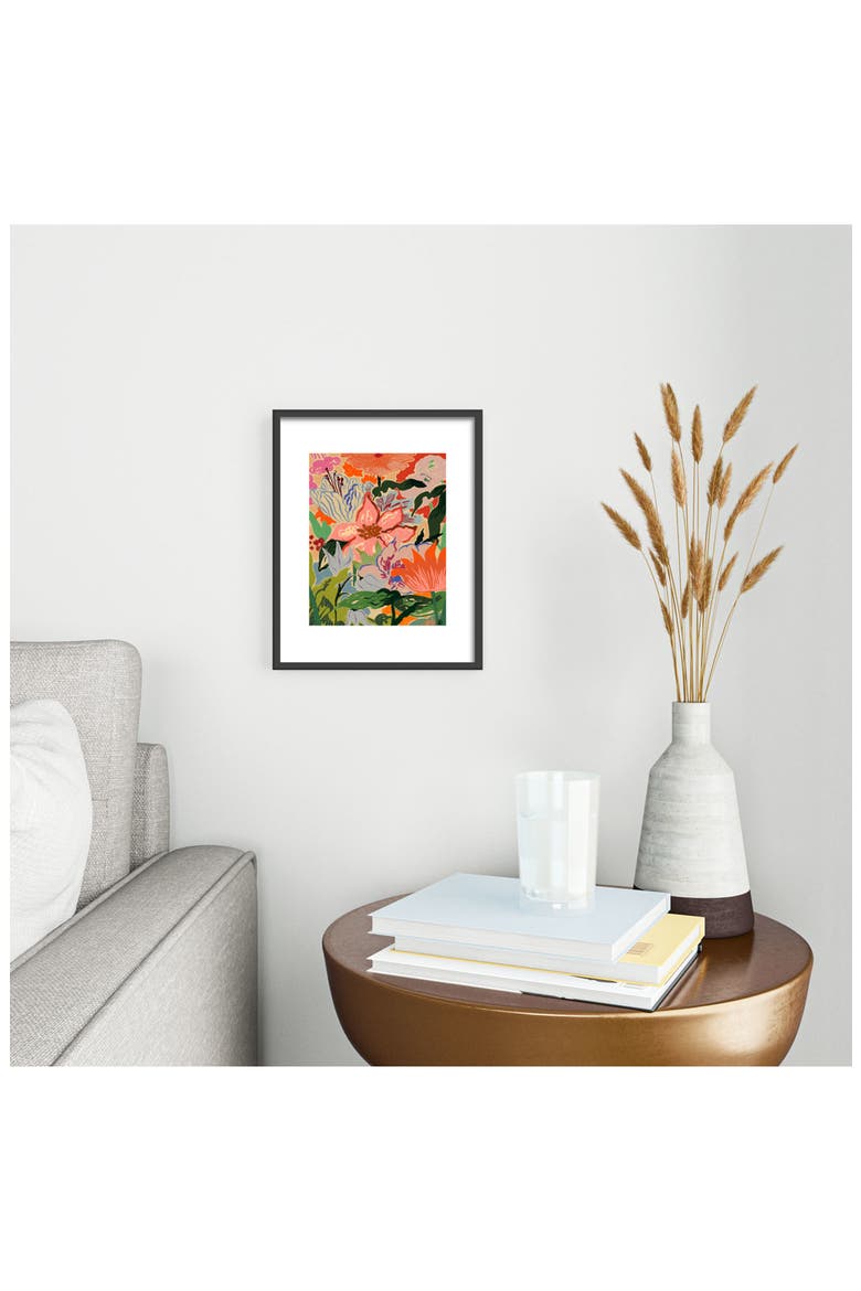 Summer Bouquet Framed Art Print, Alternate, color, BLACK TONES