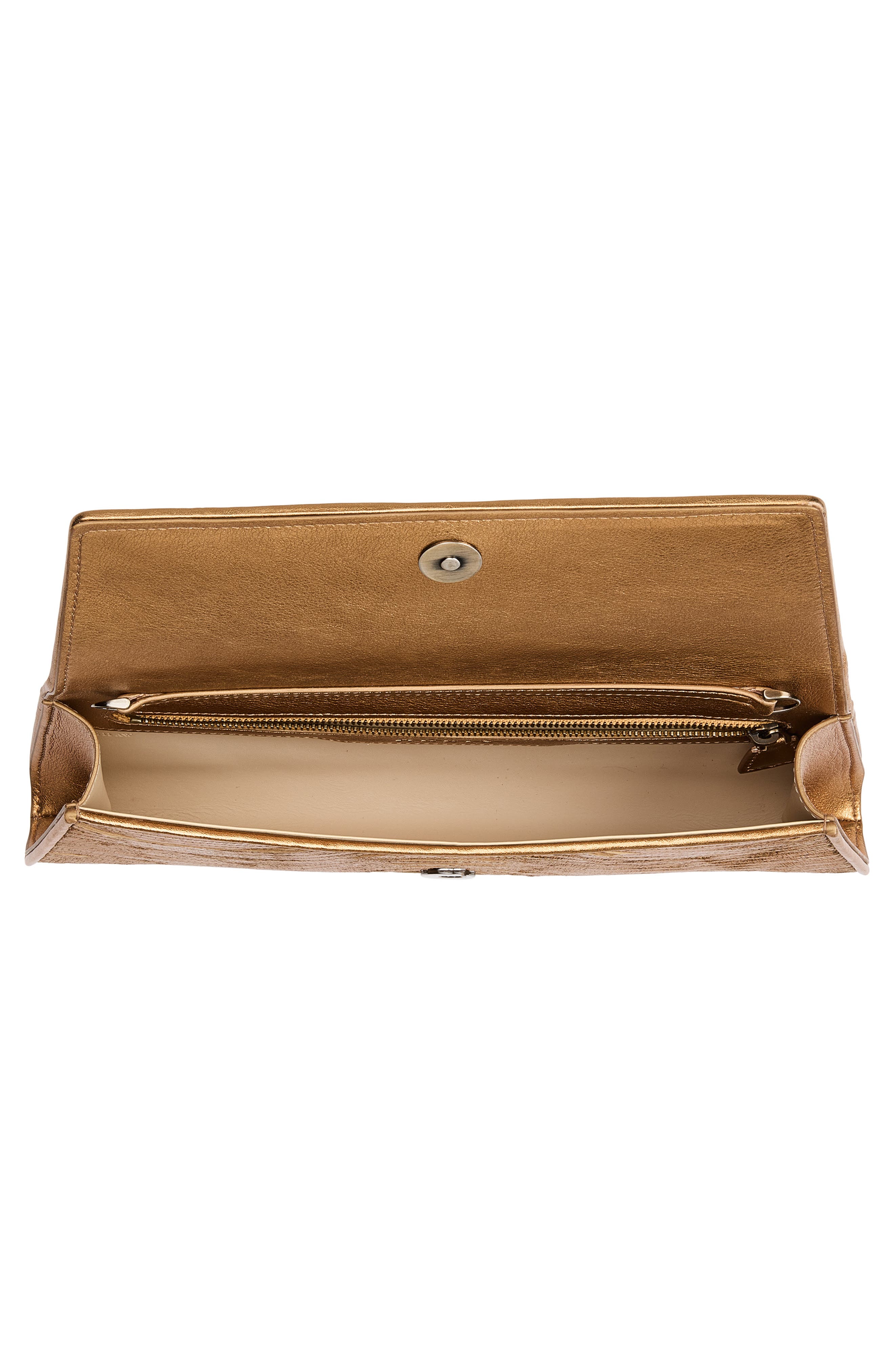 Anouk Leather East/West Clutch, Alternate, color, BRONCEGOLD