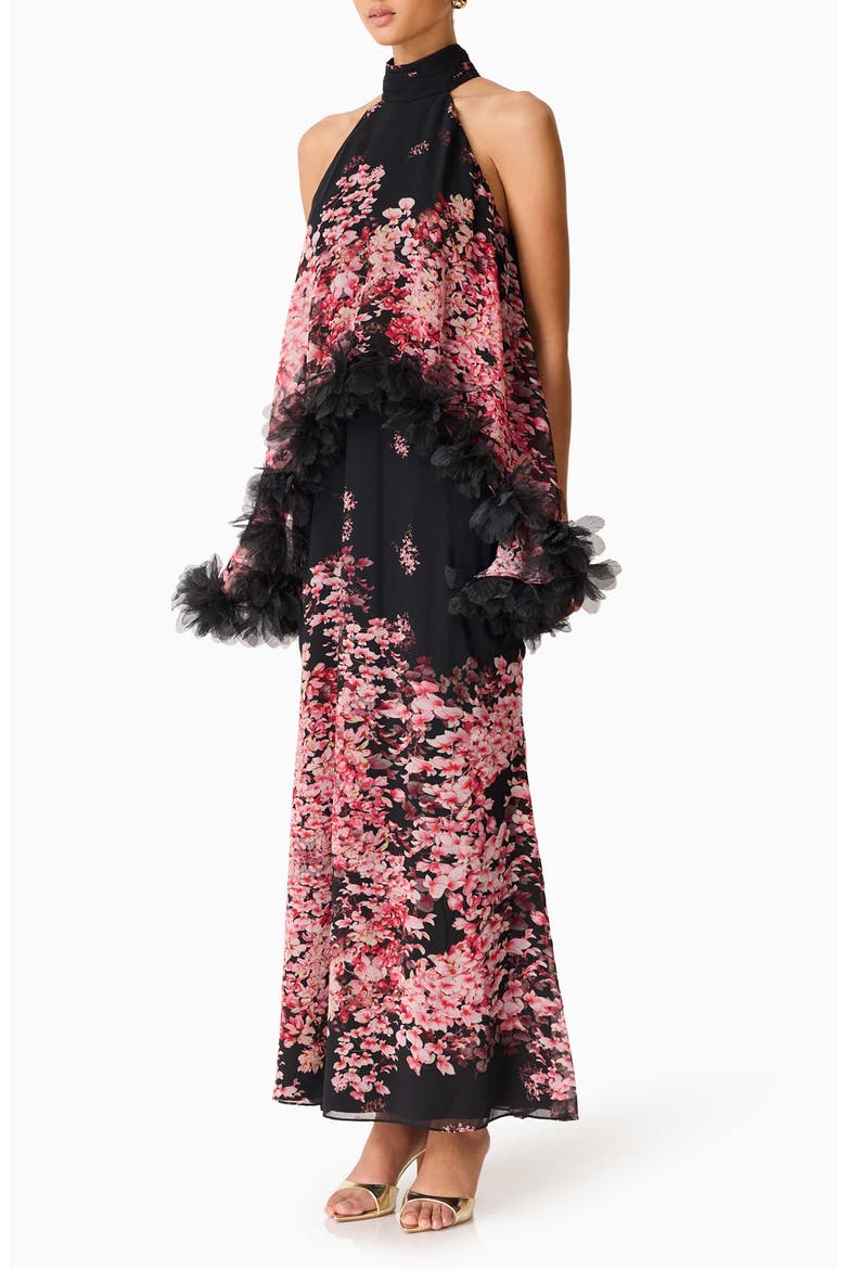 Tulsia Floral Georgette Gown, Alternate, color, PINK/ RED/ BLACK MULTI