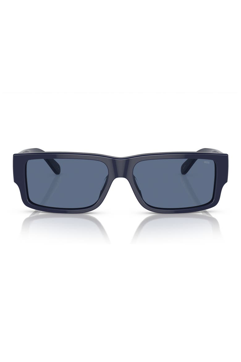 Geck-D 57mm Rectangular Sunglasses, Main, color, SHINY BLUE/ SOLID BLUE