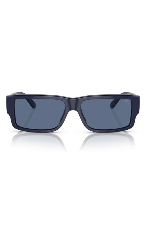 Diesel ® Geck-d 57mm Rectangular Sunglasses In Shiny Blue/solid Blue