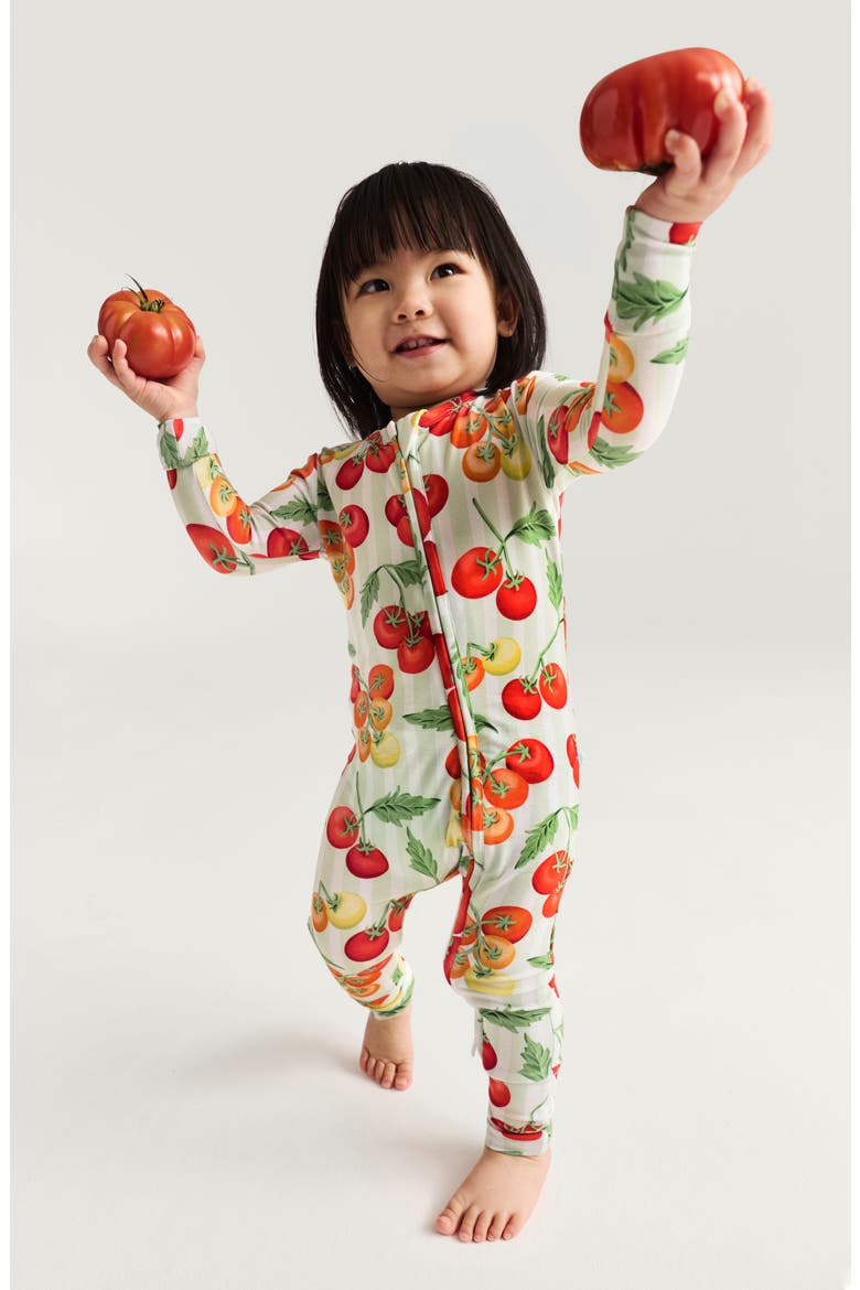 Print Convertible One-Piece Footie, Alternate, color, GREEN