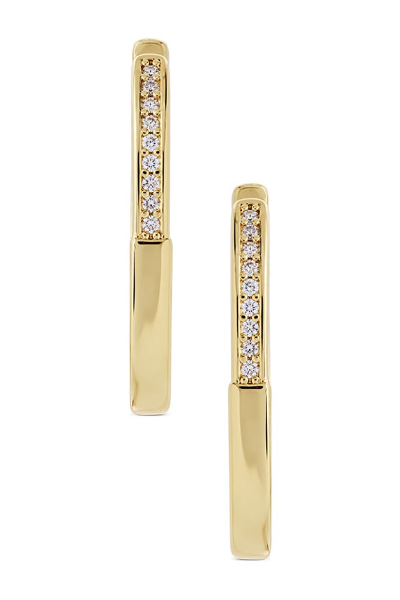 Slim Pavé Oval Hoop Earrings, Alternate, color, GOLD
