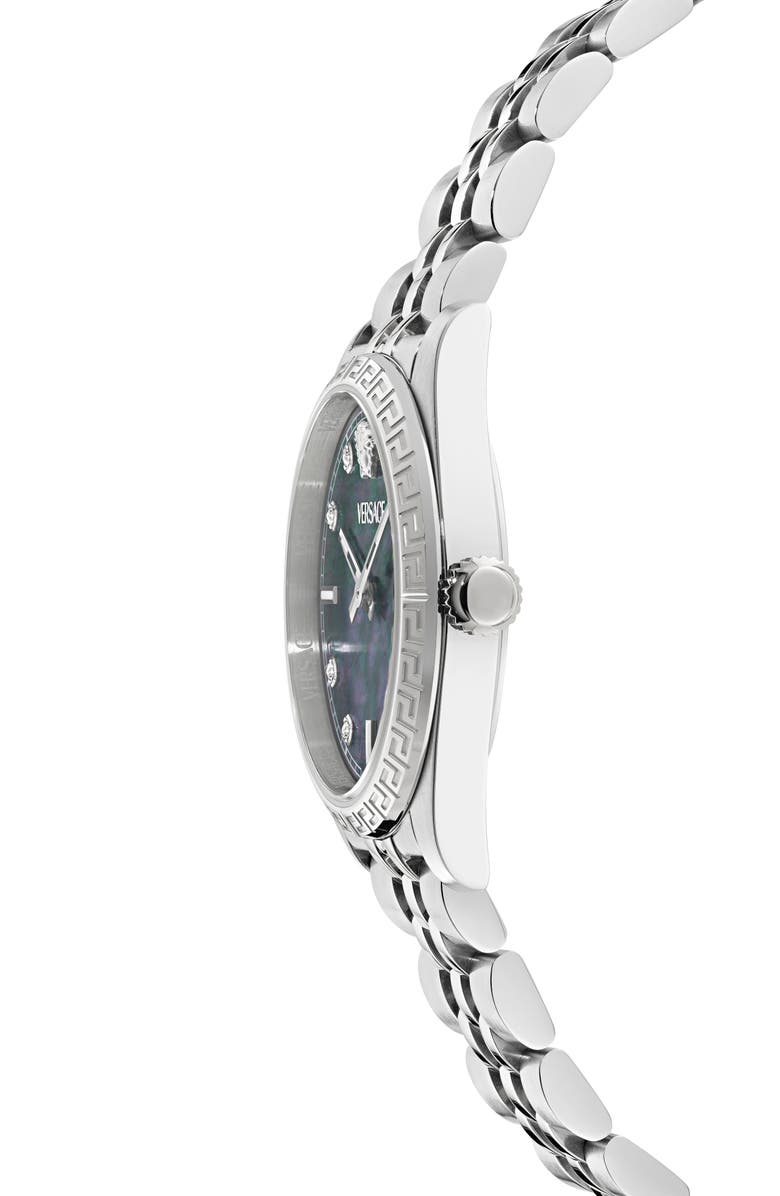 Versace Millenyium Mother-of-Pearl Bracelet Watch, 32mm, Alternate, color, Stainless Steel