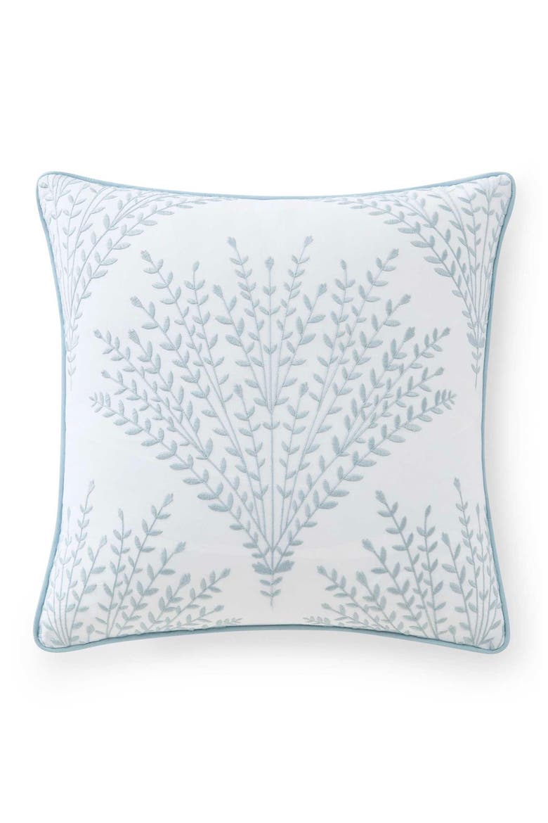 Cottage Leaf Cotton Decorative Pillow, Main, color, WHITE/ WINTER BLUE