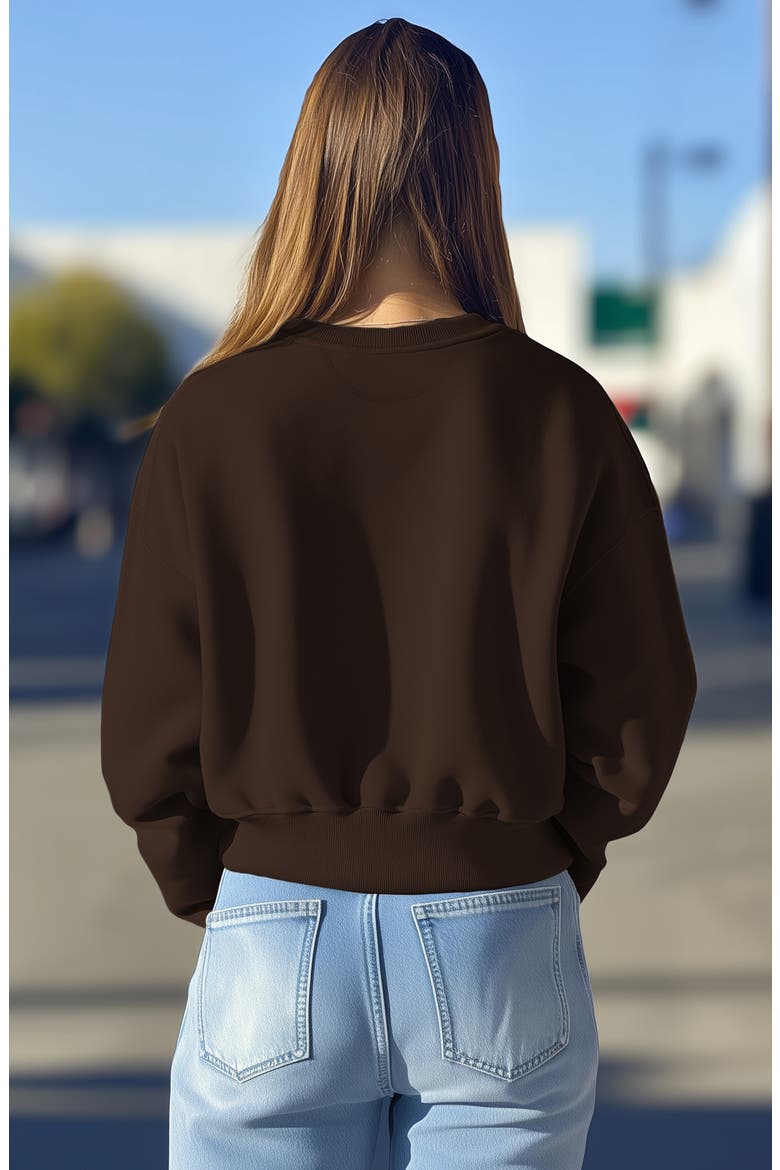 Cappuccino Relaxed Sweatshirt, Alternate, color, Brown