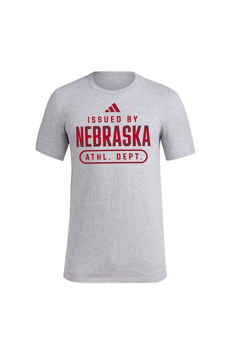 adidas Men's adidas Heather Gray Nebraska Huskers AEROREADY Pregame T-Shirt, Alternate, color, Heather Gray