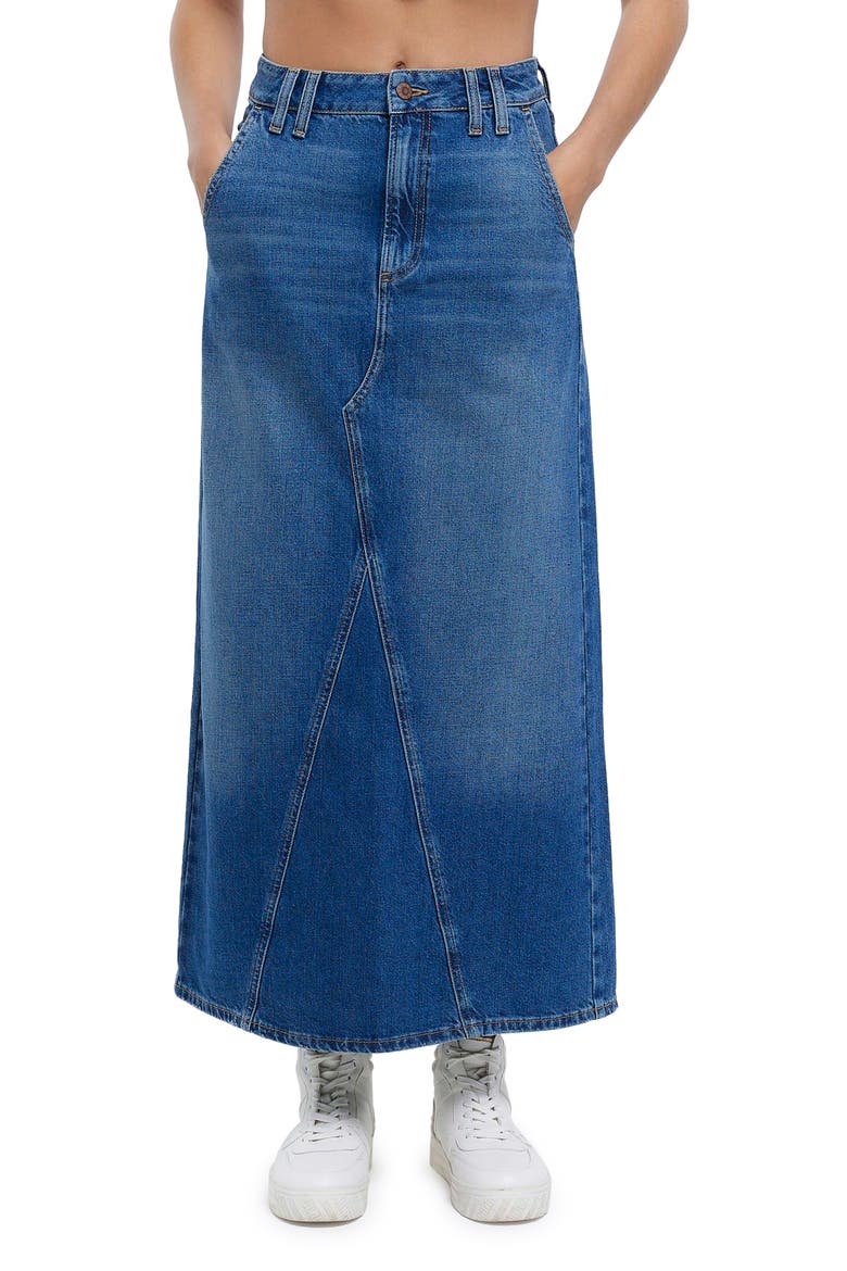 Seam Detail Maxi Skirt, Main, color, DENIM