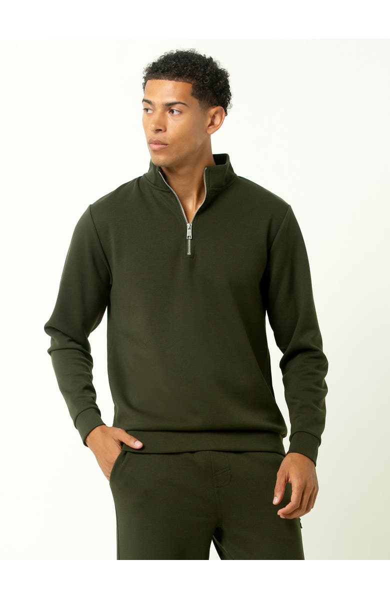 Single Stitch Classic 1/4 Zip Sweatshirt, Main, color, Olive