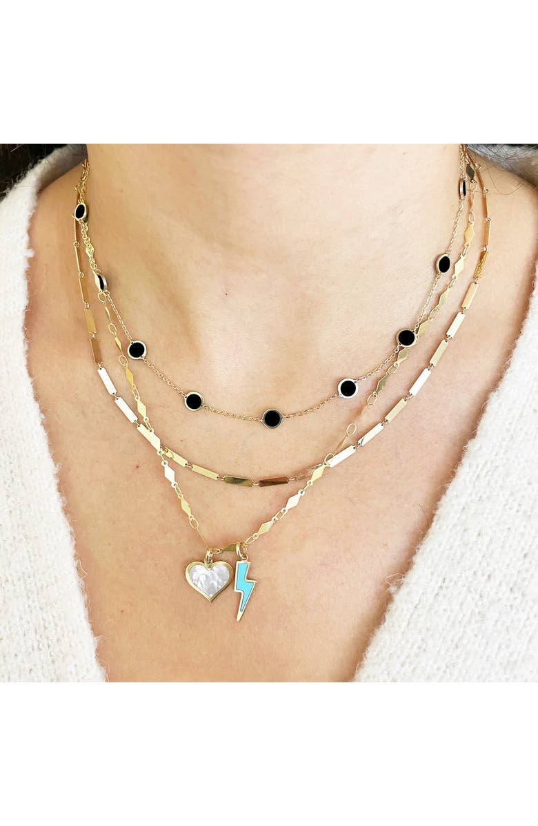 The Lovery Fine Jewelry Onyx Bubble Chain Necklace, Alternate, color, Onyx