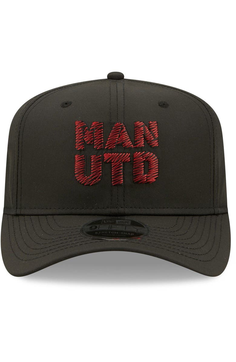 New Era Men's New Era Black Manchester United Weave Overlay 9FIFTY Snapback Hat, Alternate, color,