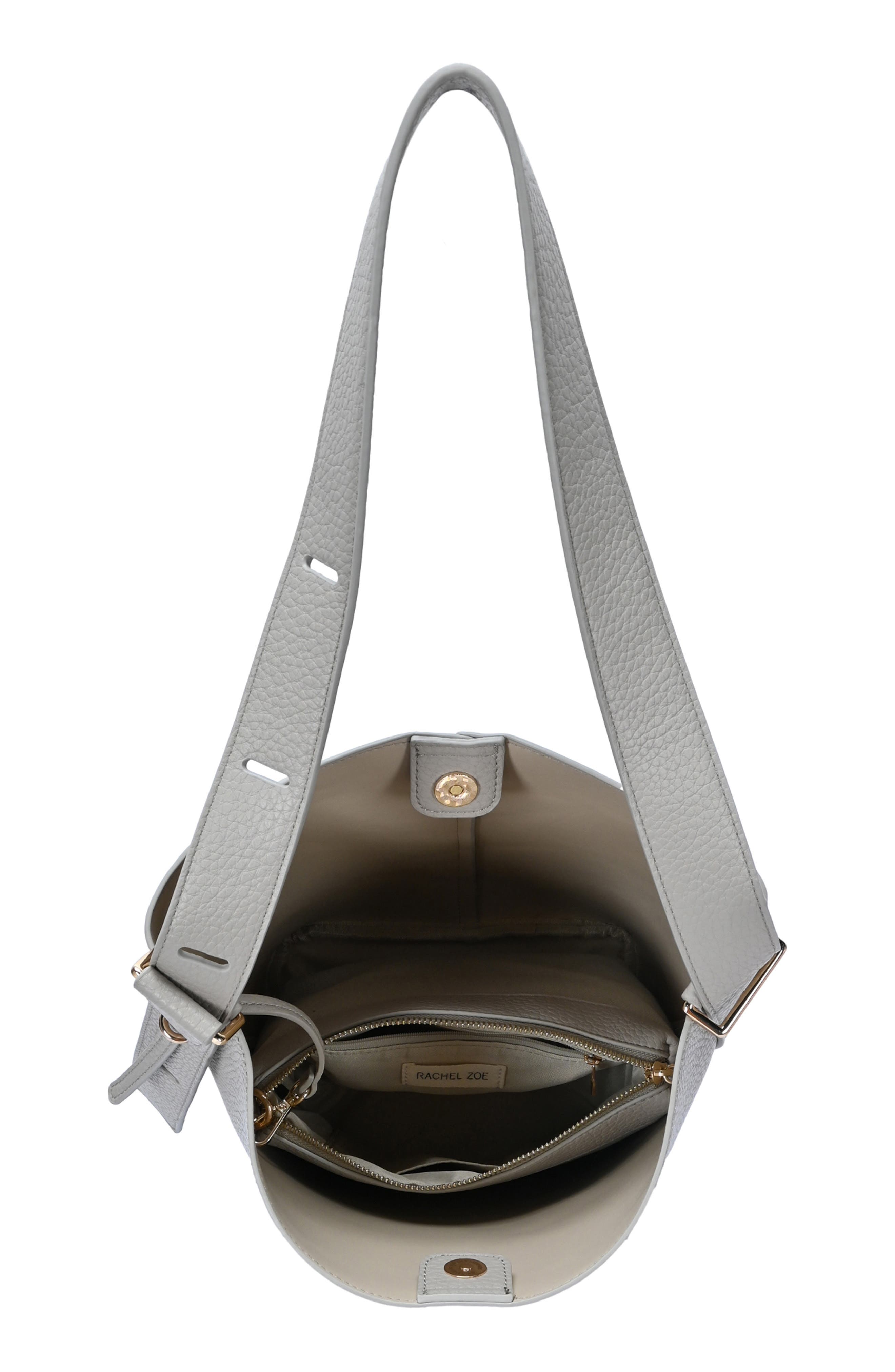 Rachel Zoe Faux Leather Hobo Bag, Alternate, color, Grey
