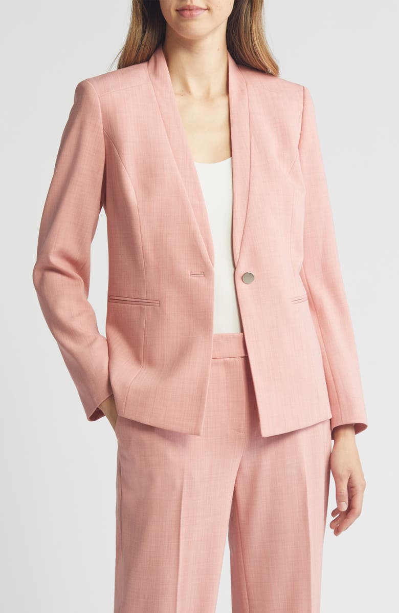 Anne Klein Shawl Collar Twill Blazer, Main, color,