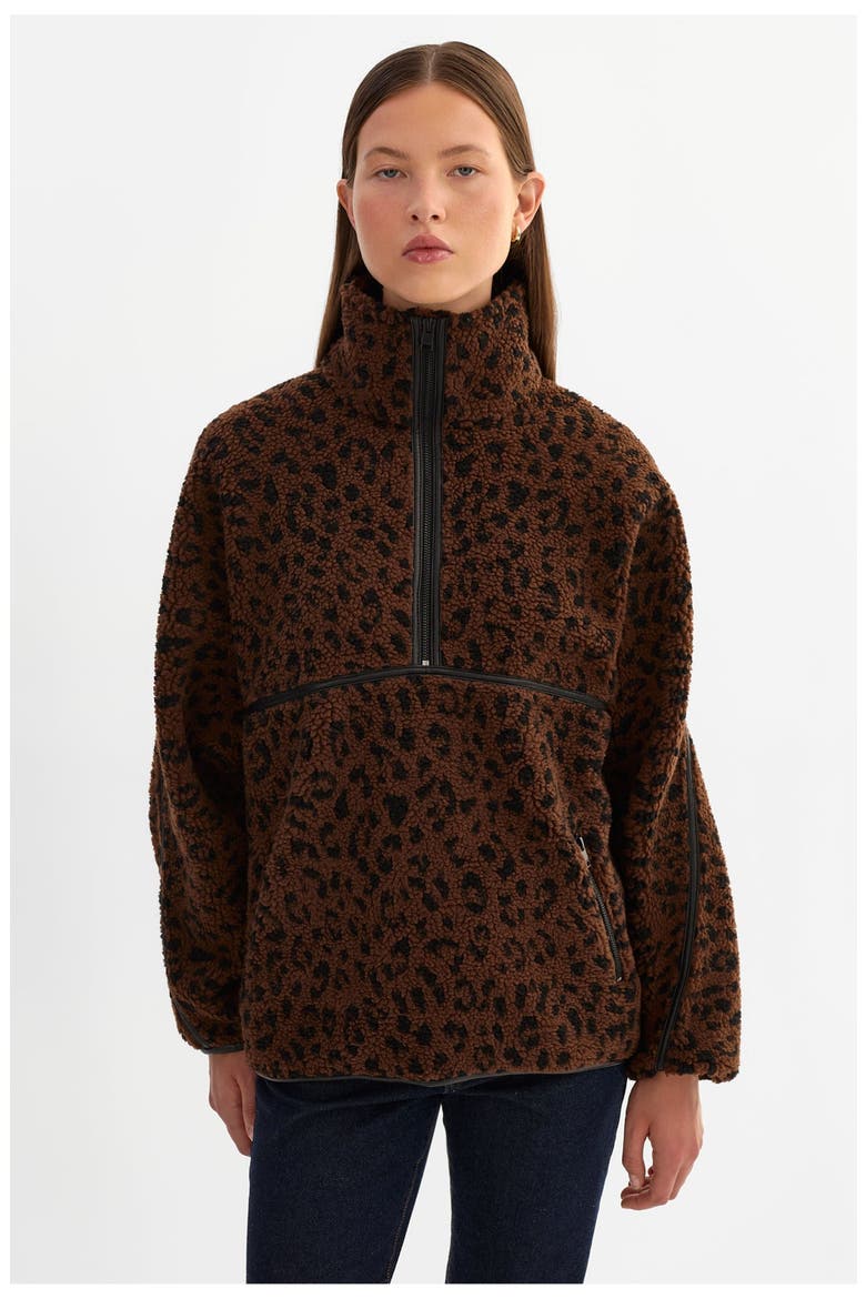 Helsa | Polar Fleece Pullover, Alternate, color, Leopard