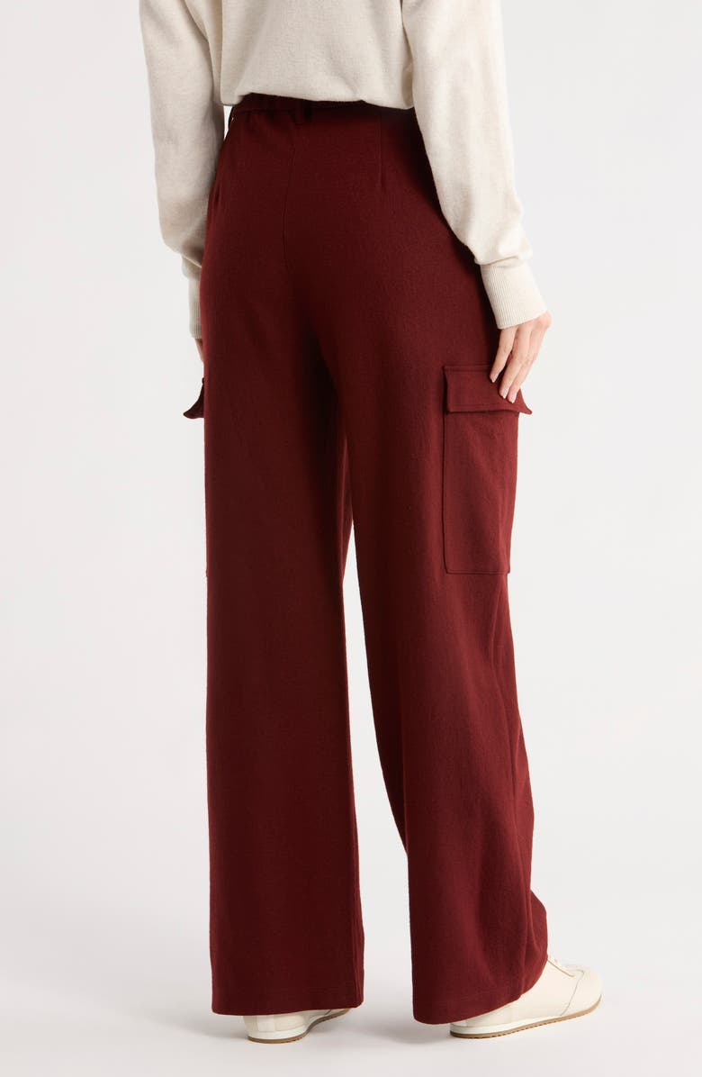 Eileen Fisher Wide Leg Wool Cargo Pants, Alternate, color, Redwood