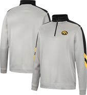 COLOSSEUM Men's Colosseum Gray/Black Iowa Hawkeyes Bushwood Fleece Quarter-Zip Jacket
