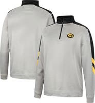 COLOSSEUM Men's Colosseum Gray/Black Iowa Hawkeyes Bushwood Fleece Quarter-Zip Jacket