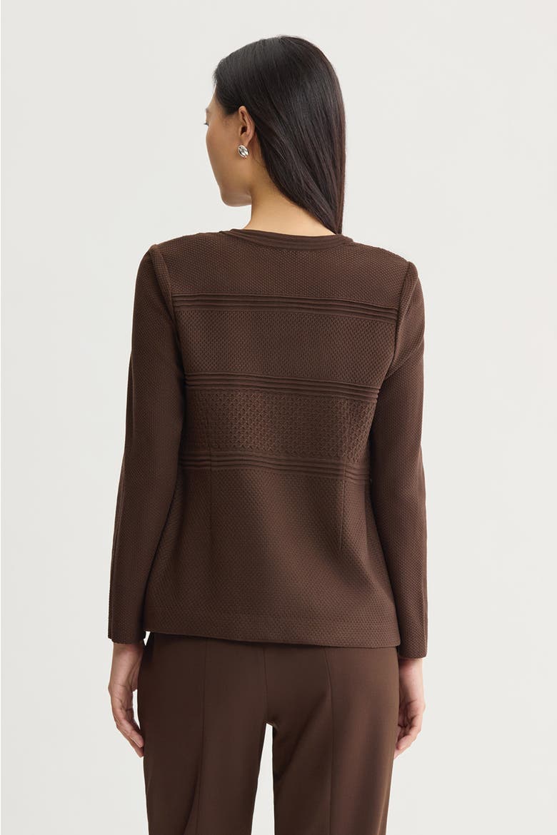 Pointelle Tonal Knit Jacket, Alternate, color, Dark Umber