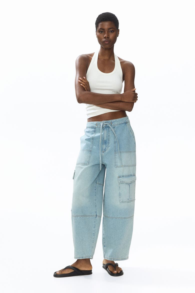 Barrel Regular Waist Ankle Jeans, Alternate, color, Light denim blue