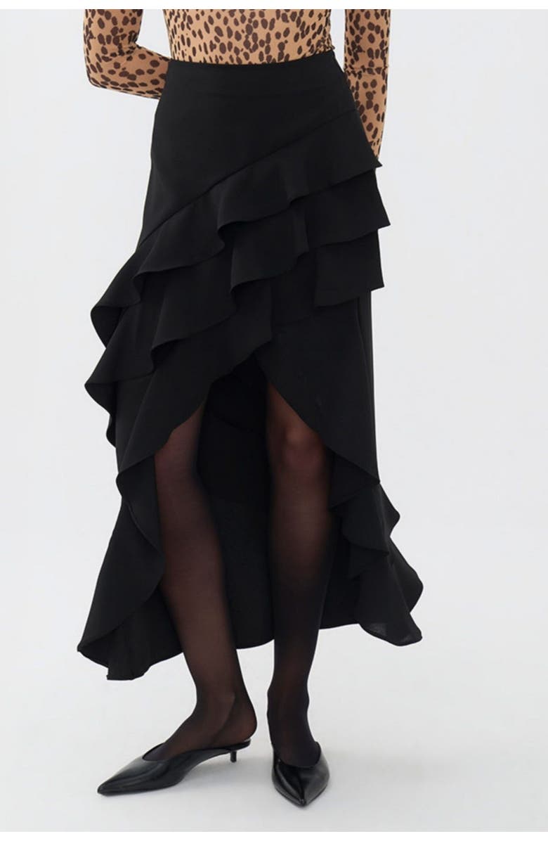 Nocturne Long Skirt with Flounced, Main, color, 