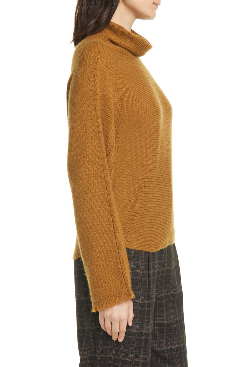 Vince Fringe Sleeve Turtleneck Sweater, Alternate, color,