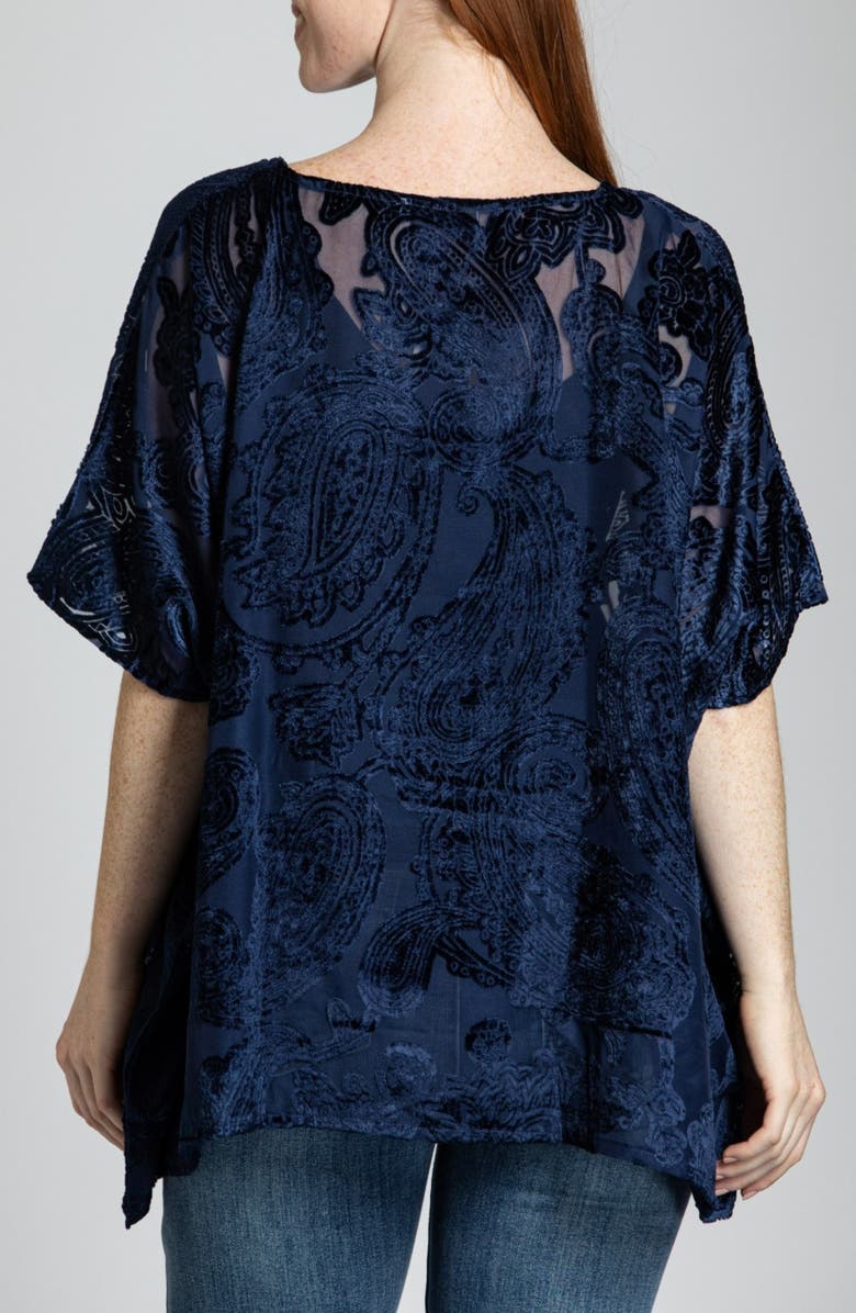 APNY Velvet Burnout Semisheer Tunic Top, Alternate, color,