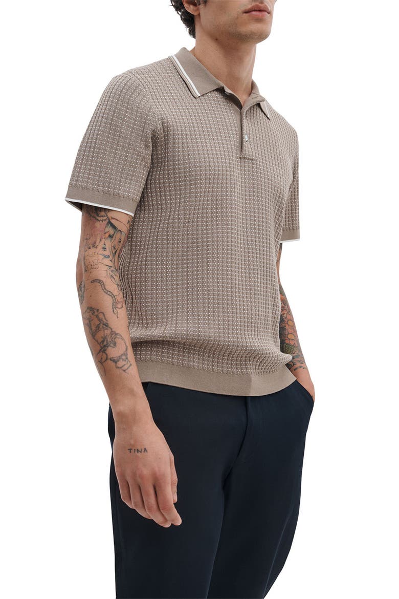 Harvey Rib Polo Sweater, Main, color, GREY