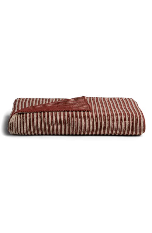 Parachute Two-Tone Organic Cotton Ribbed Throw Blanket in Canyon And Natural 