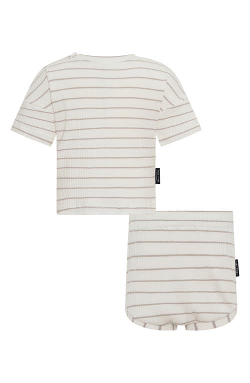 TINY TRIBE TINY TRIBE STRIPE RIB T-SHIRT & SHORTS SET 