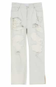 Good American The Khlo Distressed Straight Leg Jeans