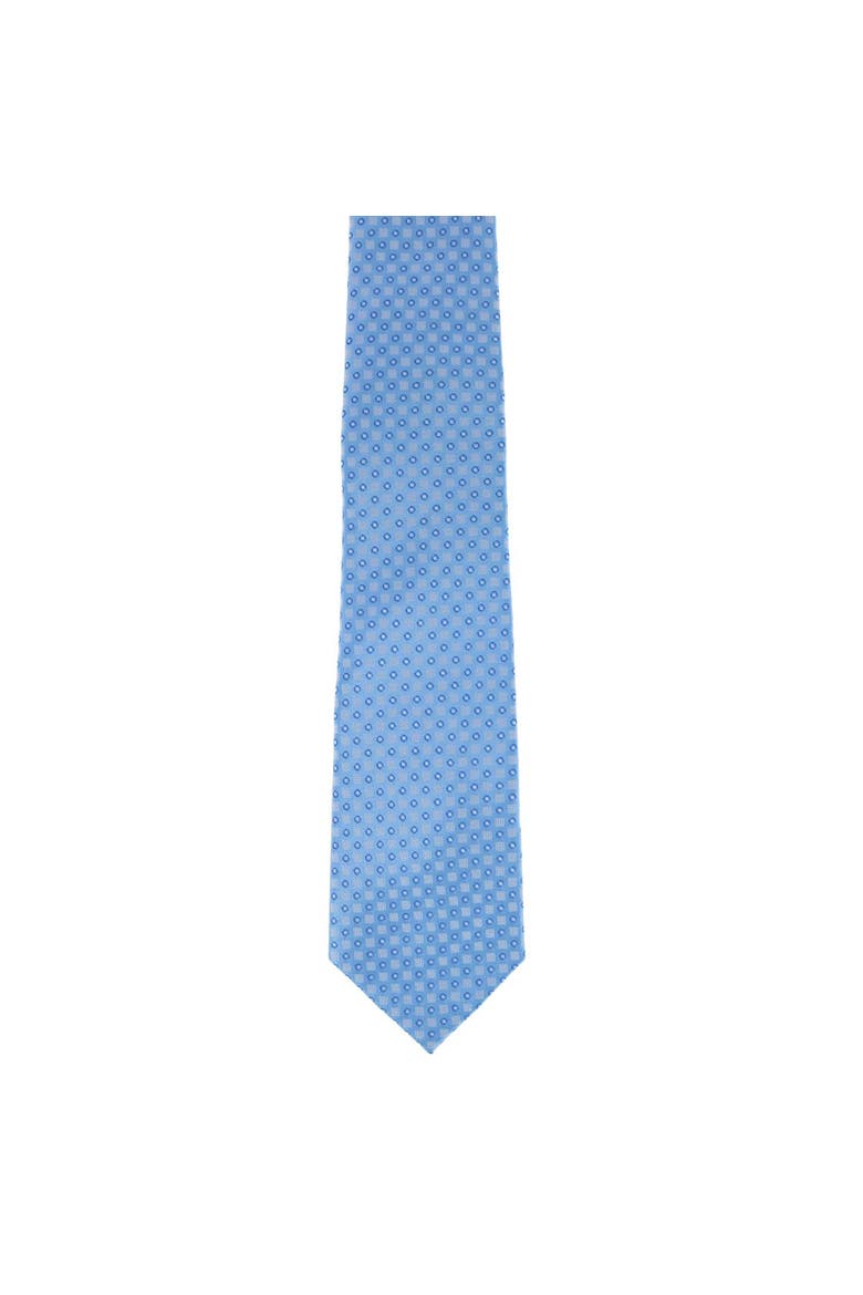 Ewing Square and Polka Dot Business Silk Necktie, Alternate, color, Light and Dark Blue