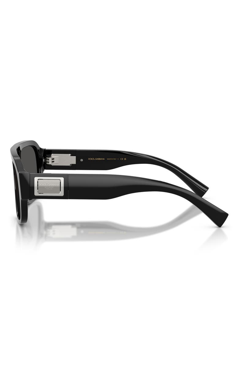 Dolce&Gabbana 58mm Pilot Sunglasses, Alternate, color, Black / Dark Grey