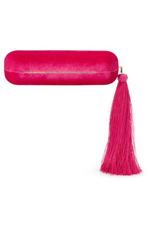 Olga Berg Matilda Velvet Clutch In Pink