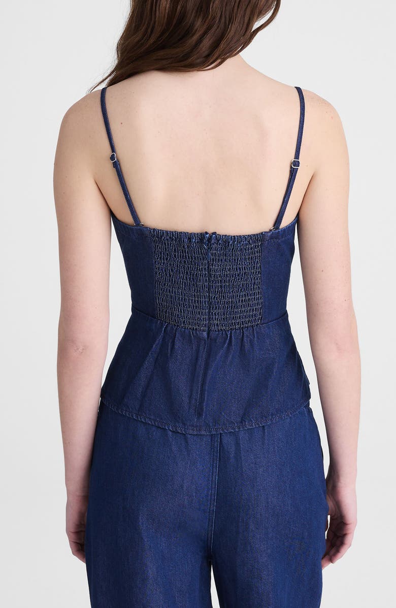 Madewell Denim Ruched Square Neck Camisole, Alternate, color, Nostalgic Blue
